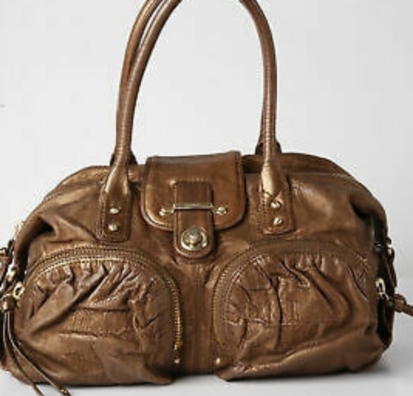 BOTKIER Brown Bronze Metallic Leather‎ Satchel Bag - Picture 2 of 6